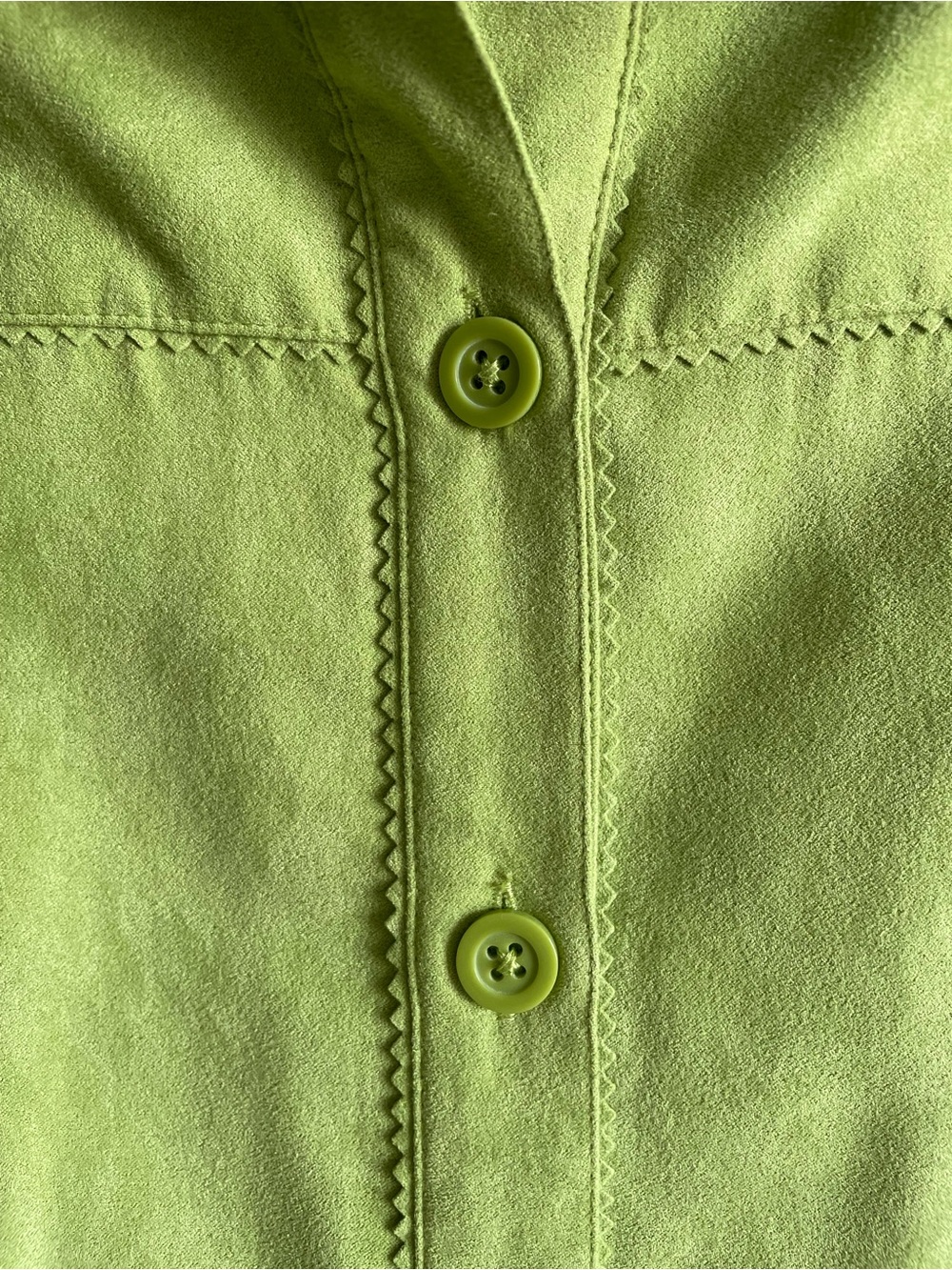 Studio Works shacket lime green micro suede western 1X - Picture 4 of 7
